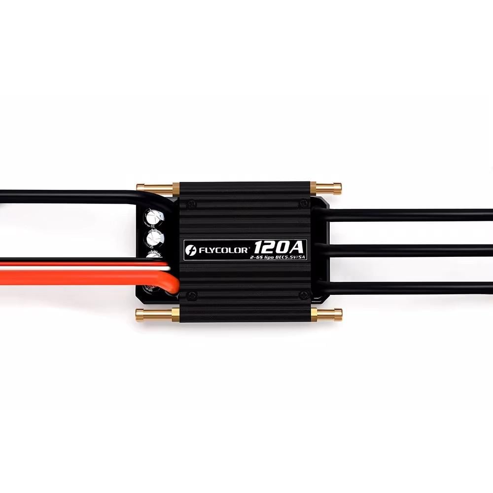 Регулятор скорости бесколлекторный ESC 120A Flycolor 2-6S LiPo BEC 5.5V/5A с реверсом для RC лодок и катеров (00-00030054)