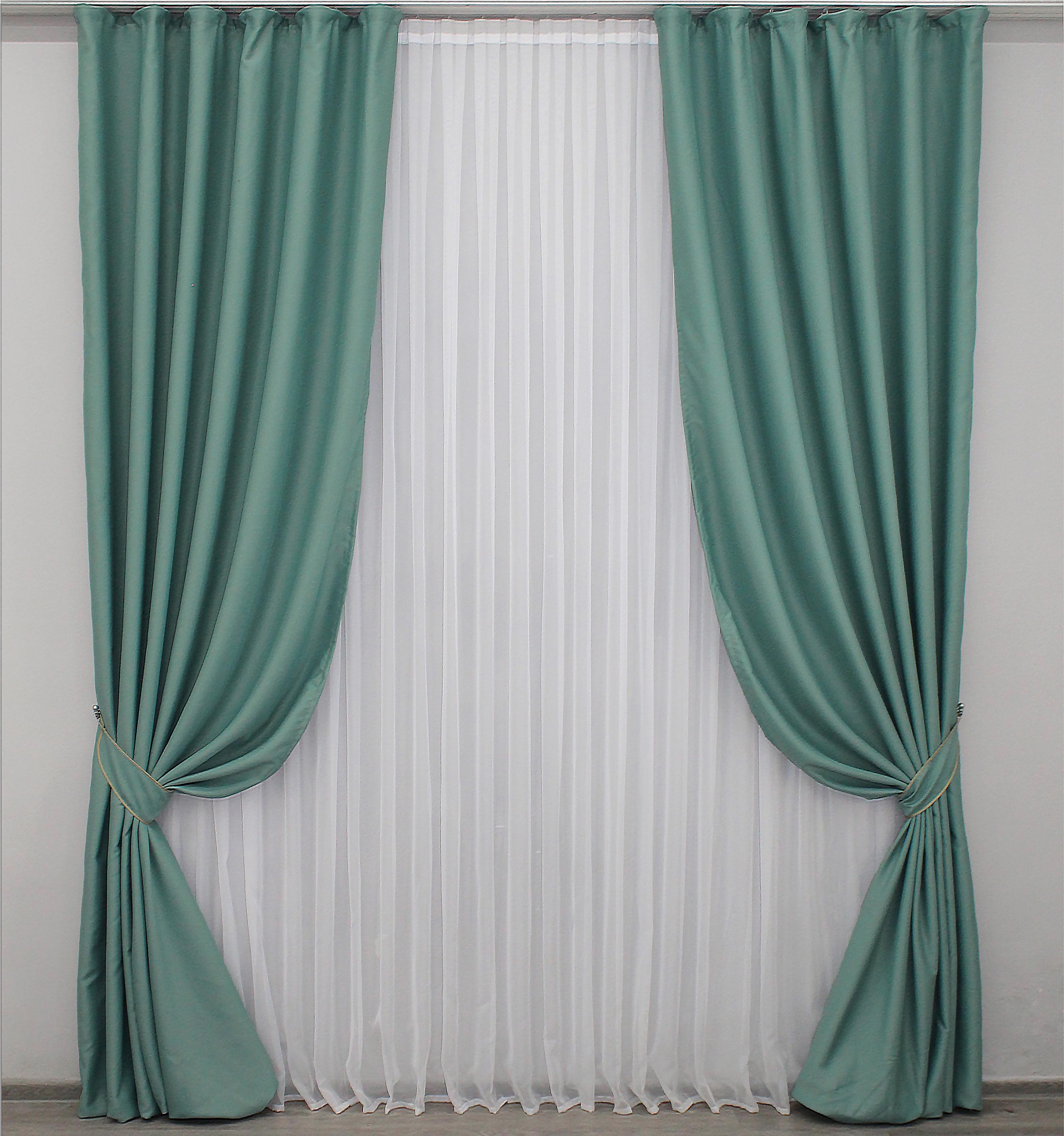 Комплект штор VR-Textil Midnight № 1229ш блекаут 150х290 см 2 шт. Бірюзовий (33-0057) - фото 1