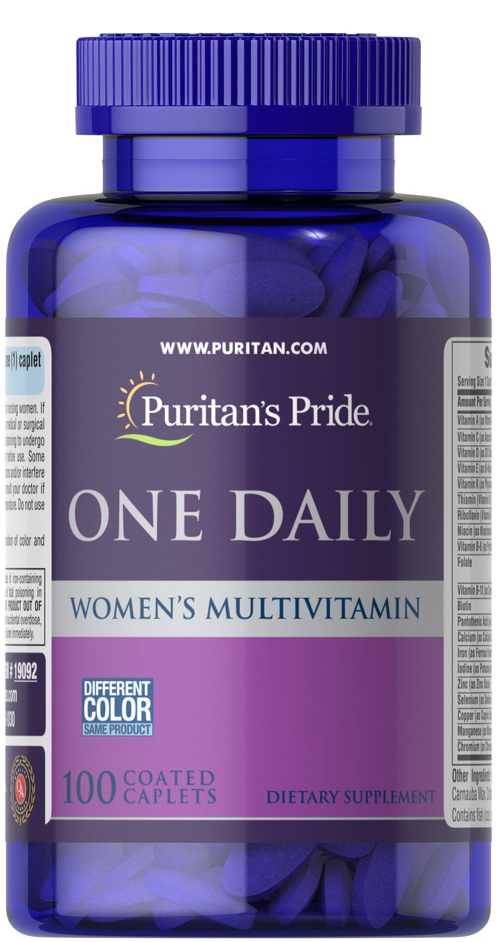 Мультивитамины для женщин Puritan's Pride One Daily Women's Multivitamin 100 caplets
