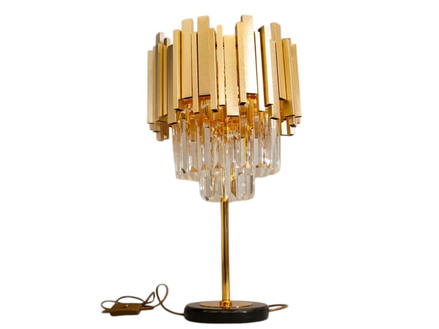 Настільна лампа з кришталевими підвісками (901-T-GD satin) - фото 1 Настільна лампа з кришталевими підвісками (901-T-GD satin) - фото 1