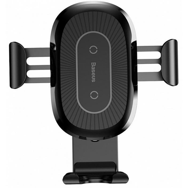 Тримач холдер автомобільний із БЗУ Baseus Wireless Charger Gravity Heukji Car Mount WXZT-01 Black