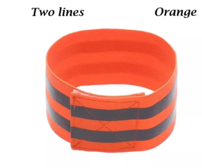 Светоотражающий браслет с двумя полосками 33x5 см Оранжевый (19023/2) - фото 2