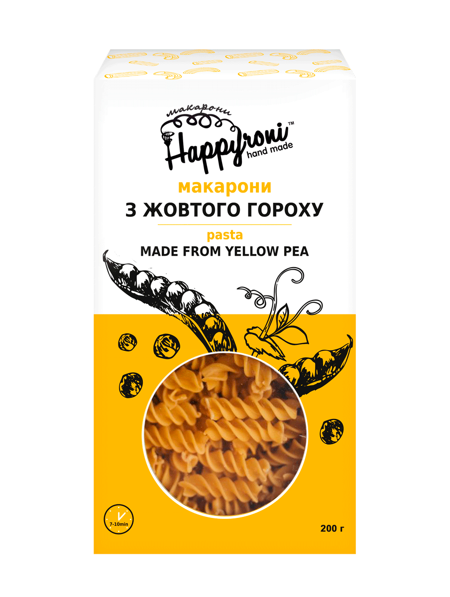 Спиральки из желтого гороха Happyroni без глютена 200 г