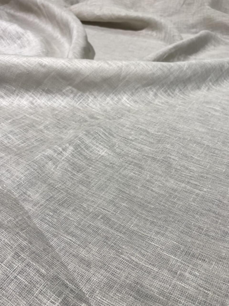 Ткань для гардин и штор LINEN PLUS льняная натуральная 150 см 330 Серо-бежевый - фото 4