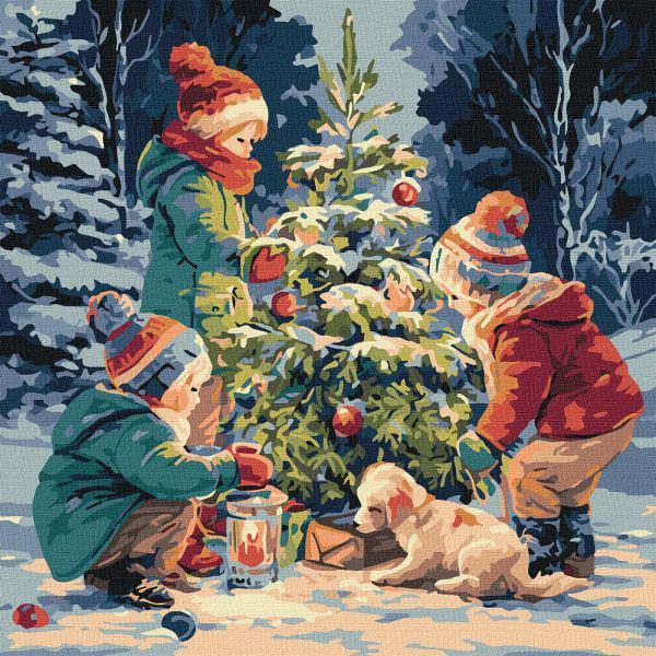 Картина за номерами Ideyka Ялинка дружби 40x40 см (Id-KHO8699)