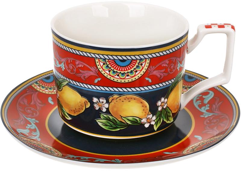 Чашка з блюдцем порцелянова Sicilia Ornamento 220 мл