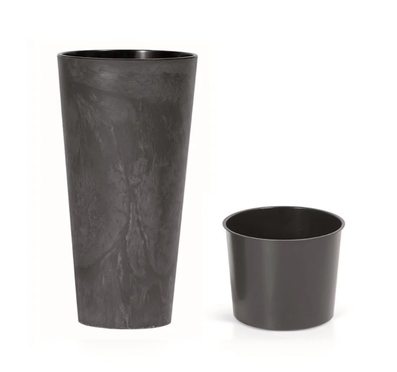 Горщик для квітів Prosperplast Tubus slim effect 25 см Антрацитовий