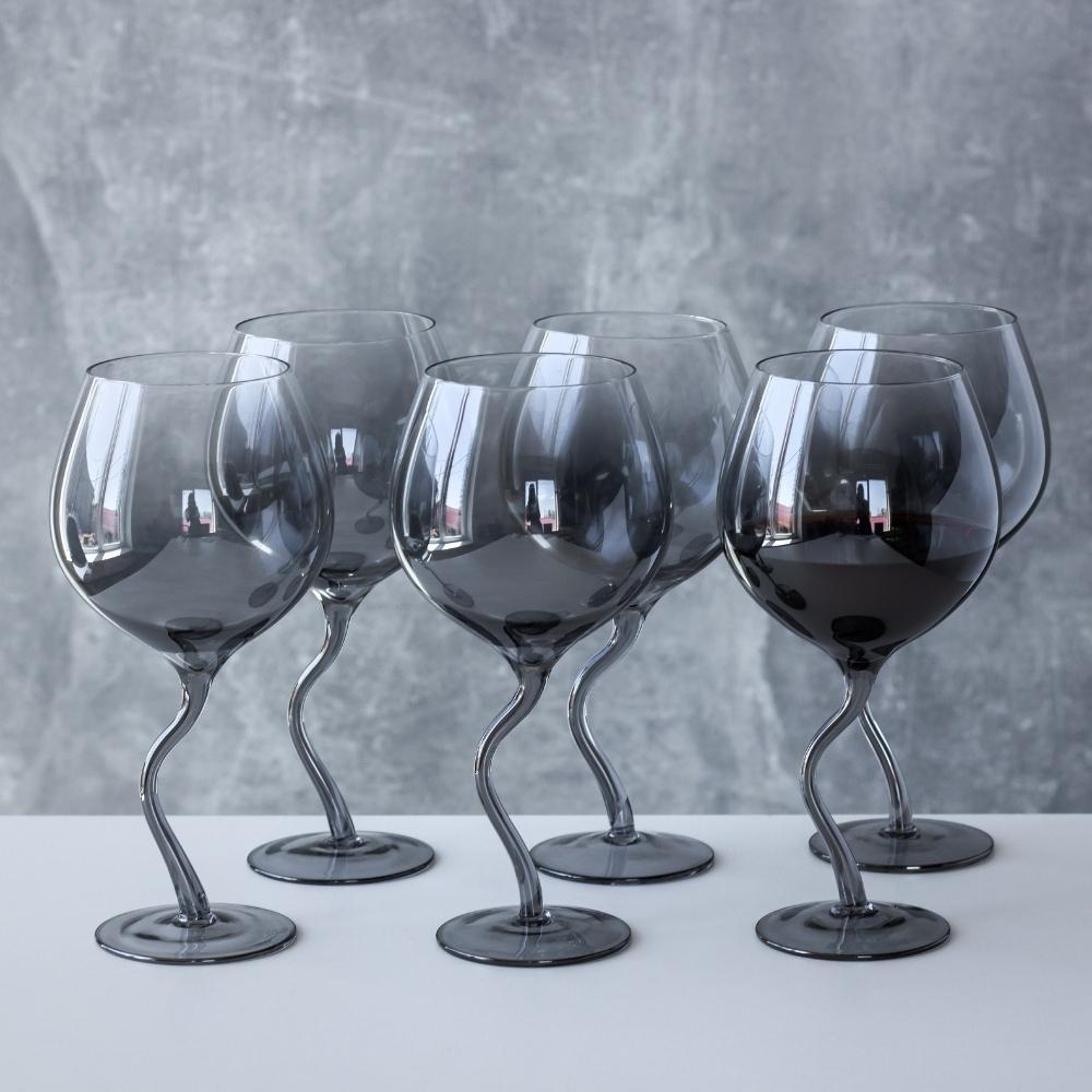 Набор бокалов Elisey 9115-002 Пыльный танец стекло 570 мл 7,6х22 см 6 шт. Серый (118-81-9115-002) - фото 4 Набор бокалов Elisey 9115-002 Пыльный танец стекло 570 мл 7,6х22 см 6 шт. Серый (118-81-9115-002) - фото 4