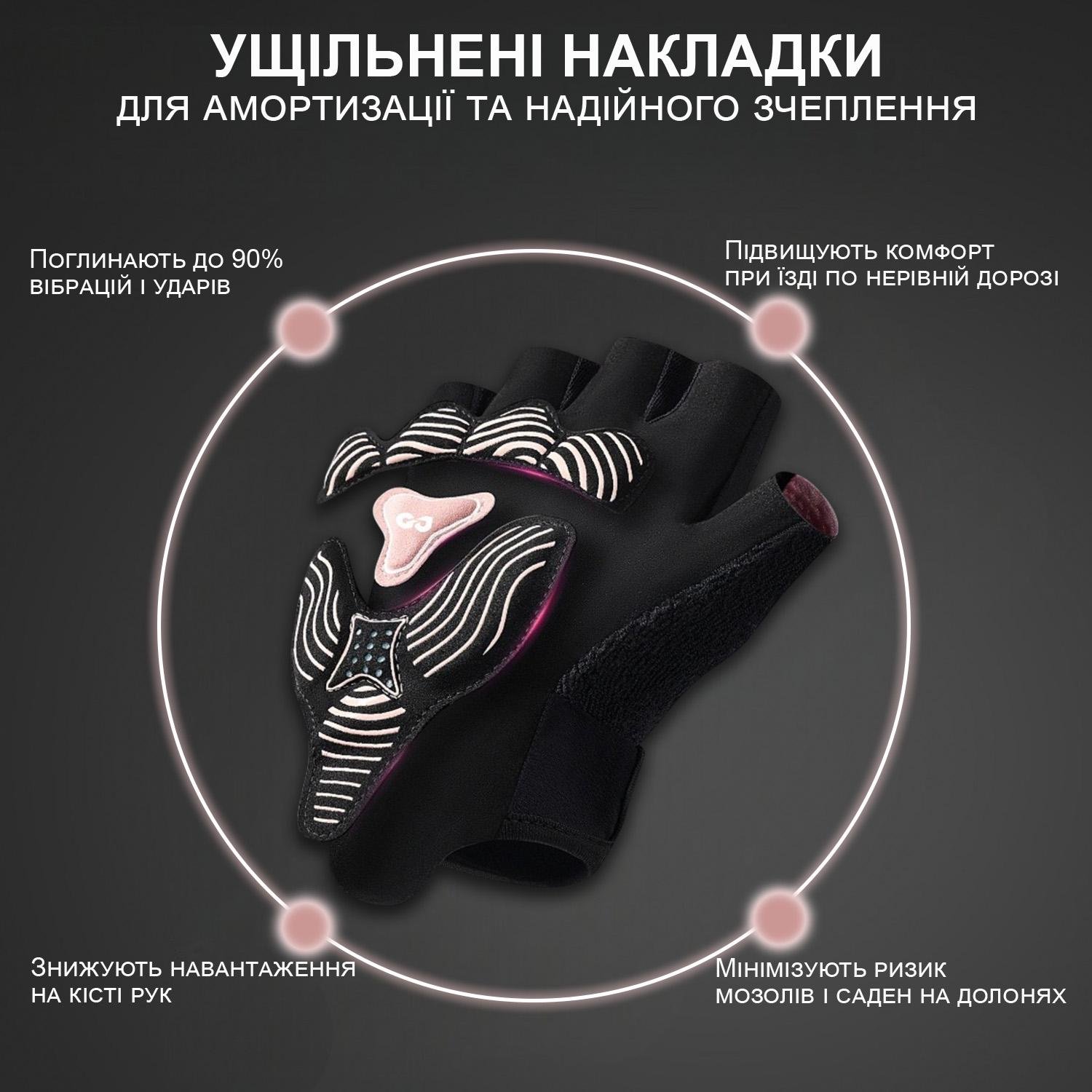 Велоперчатки без пальцев GDragon для спорта Серый (66_13_L_5) - фото 5 Велоперчатки без пальцев GDragon для спорта Серый (66_13_L_5) - фото 5