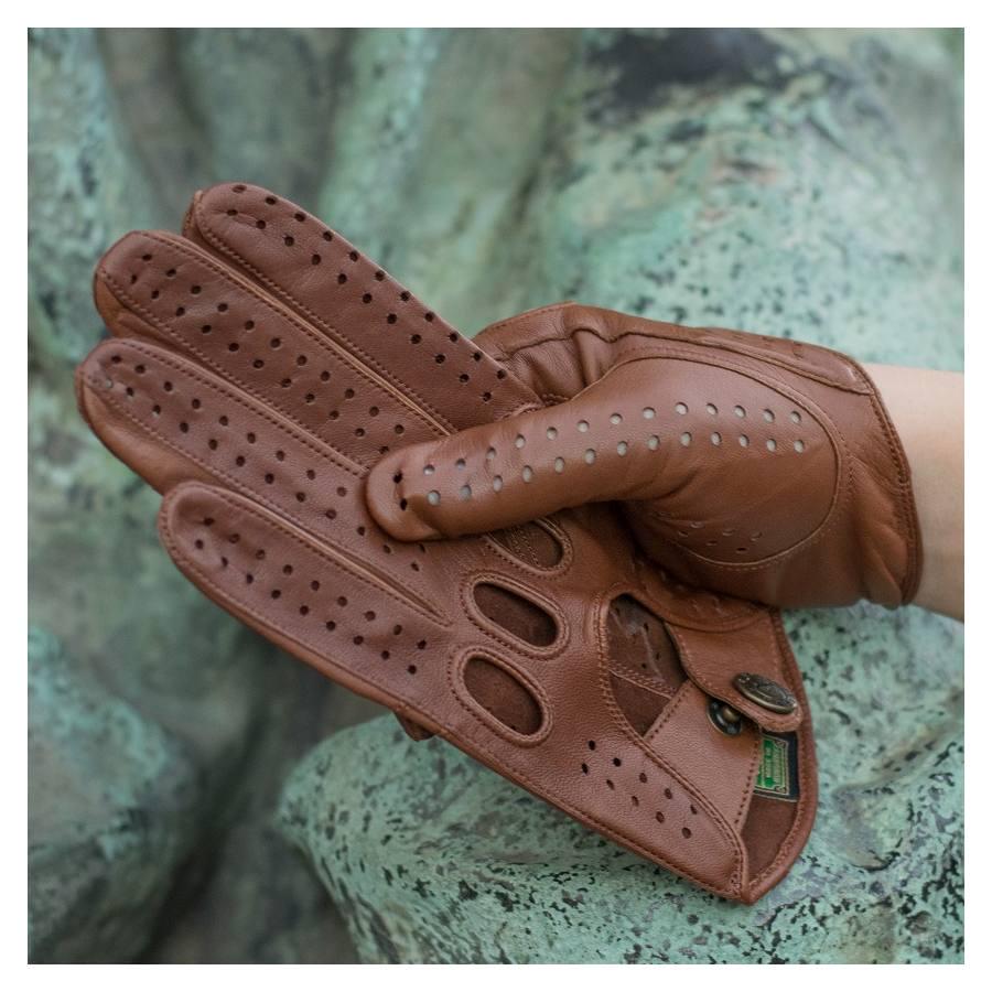 Перчатки женские Alpa Gloves 065-18 автомобильные натуральная кожа р. 7 Коричневый (28523393) - фото 5