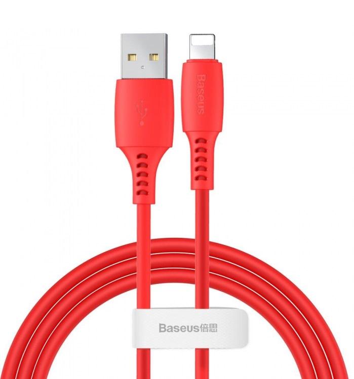 Кабель Baseus Colorful USB 2,0 to Lightning 2,4A 1,2 м Красный (CALDC-09)