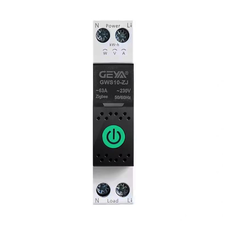 Умный выключатель Geya ZigBee с полной защитой/счетчиками/таймером 1P+N 63A 230V Smart Life/Tuya (GWS10-ZJ)