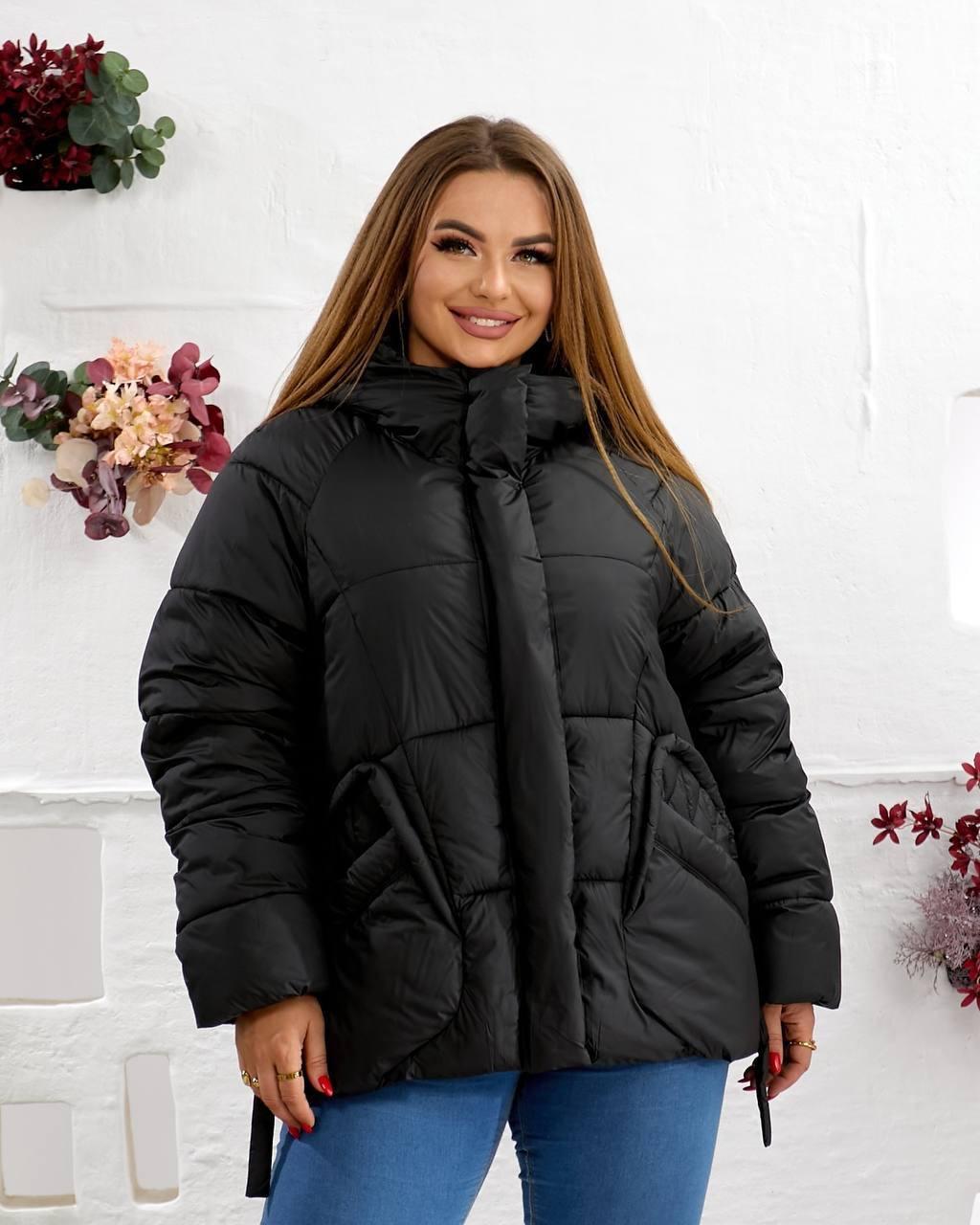 Куртка-пуховик женская зимняя до -20°С 3XL Черный (OV-9623BL-3XL) - фото 4