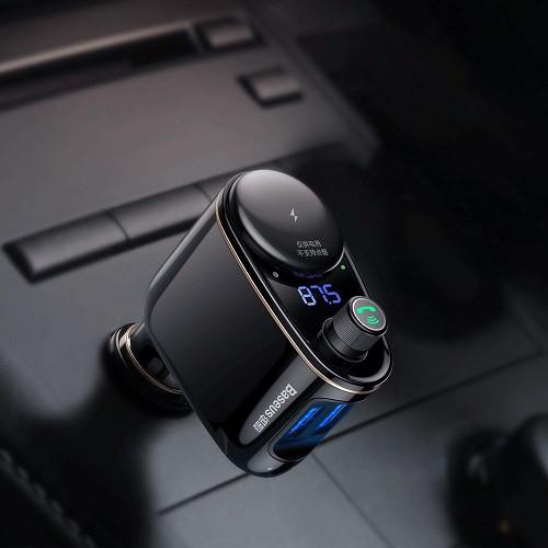 Автомобільний FM модулятор та зарядний пристрій Baseus Locomotive Bluetooth MP3 Vehicle Charger Black (1173864106) - фото 5