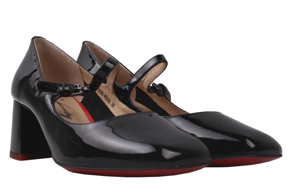 Туфли Berkonty на каблуке женские из лаковой кожи р. 36 Черный (238-20 DT)