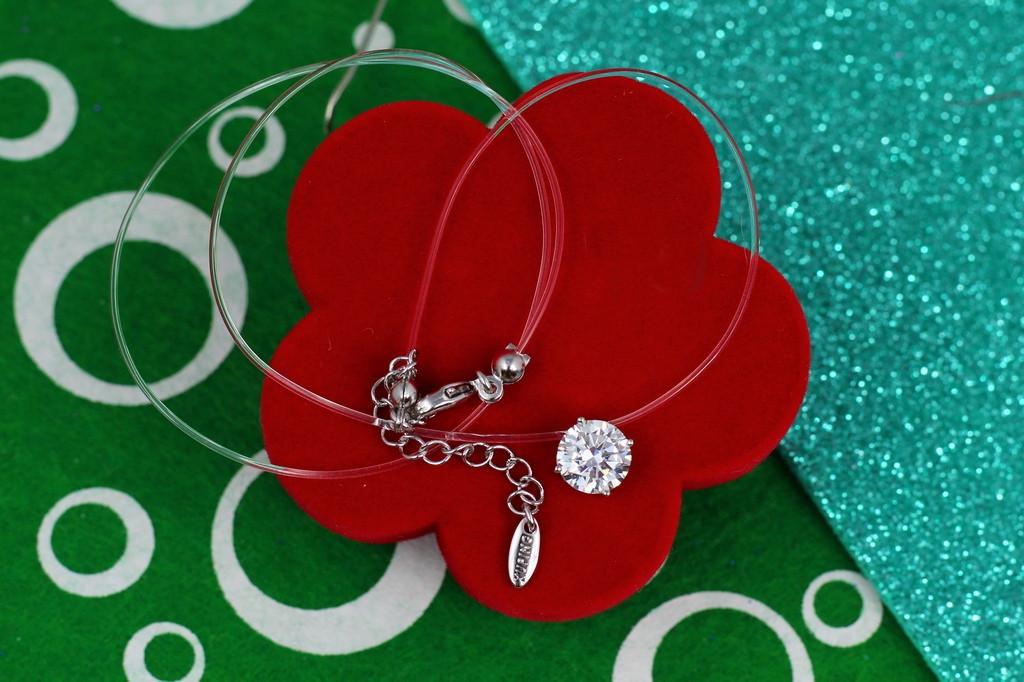 Леска Xuping Jewelry камень 8 мм 40 см добавка 5 см Серебристый