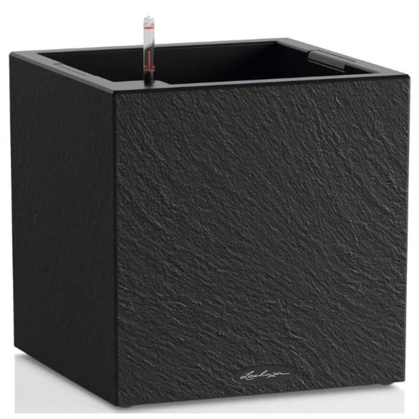 Кашпо умное Lechuza Canto Slatestone Low 40 квадратный 40x40x40 см Темно-серый