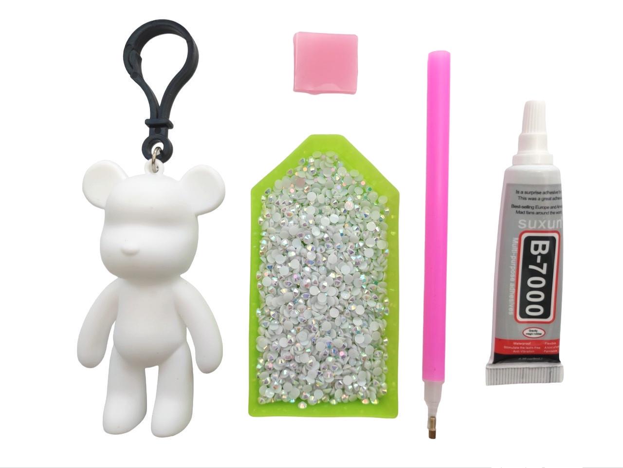 Алмазная мозаика ColorArt брелок Мишка 5D Белый