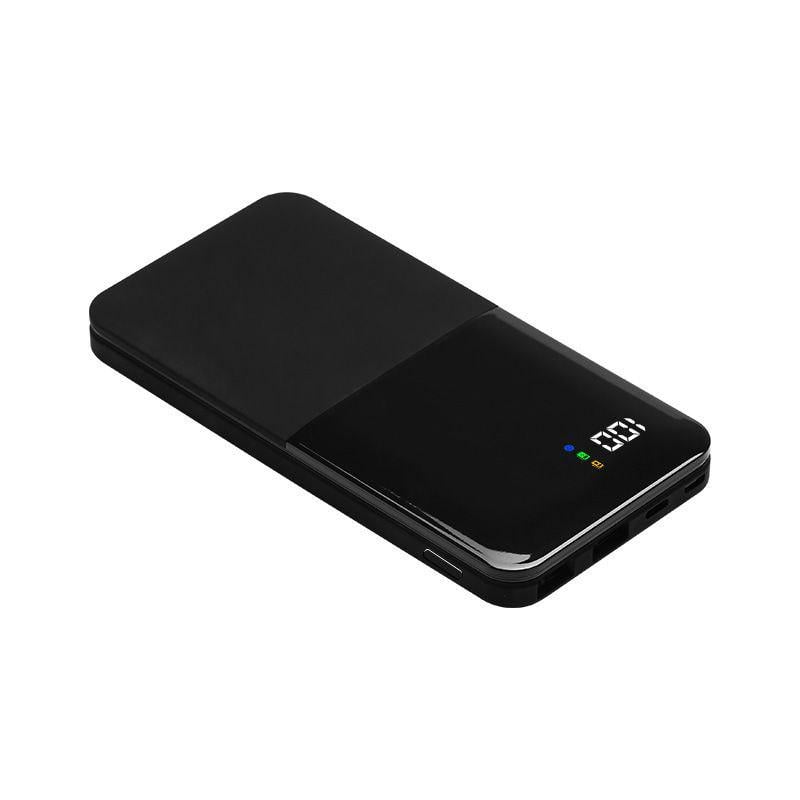 Повербанк 10+Gear на 10000 mAh з індикатором заряду type c micro usb Black