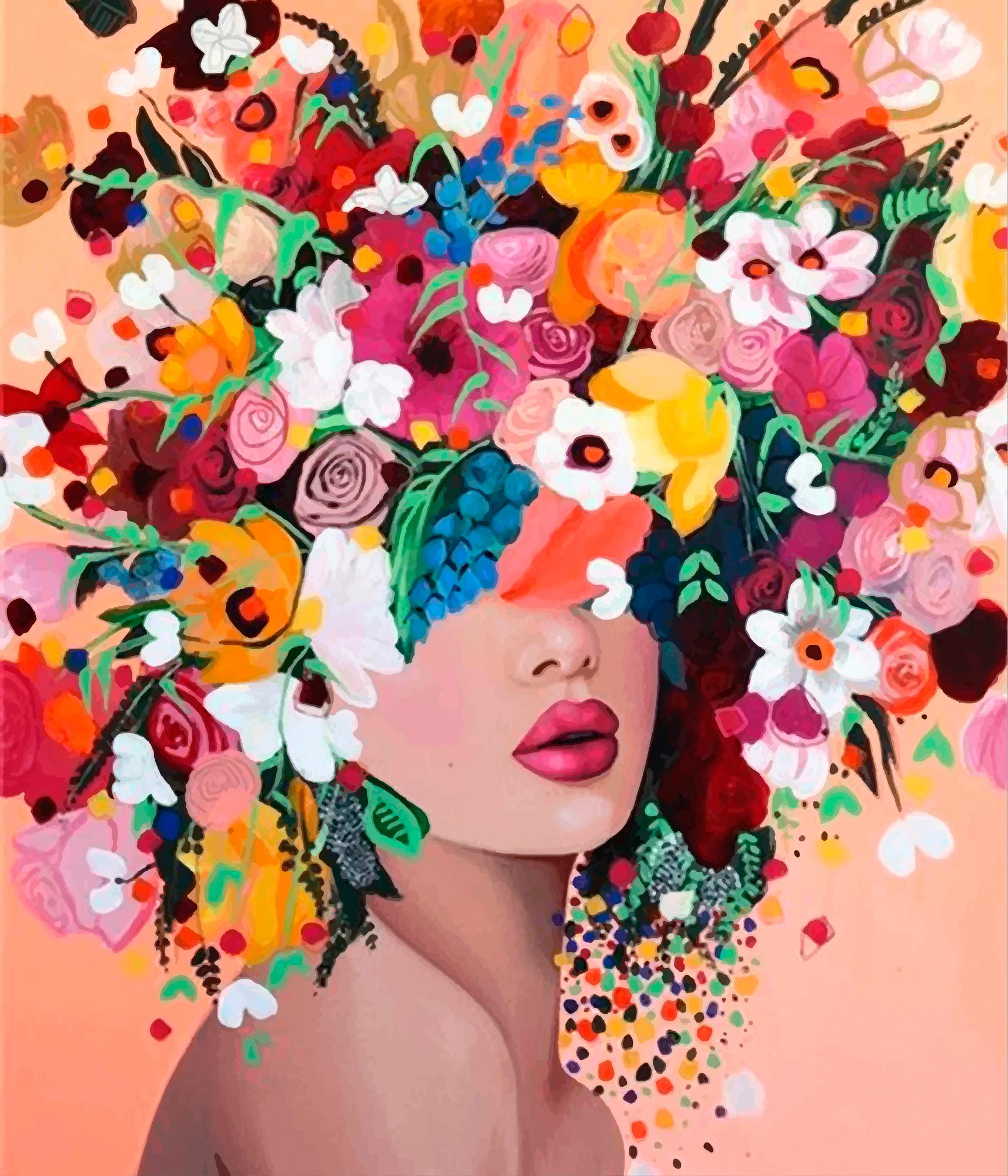 Алмазная мозаика на подрамнике Santi Цветочная леди 60x70 см (Top-954347)