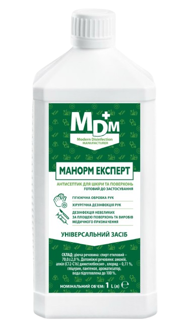 Дезинфекционное средство MDM Манорм Эксперт 1 л для рук (3813) - фото 1 Дезинфекционное средство MDM Манорм Эксперт 1 л для рук (3813) - фото 1