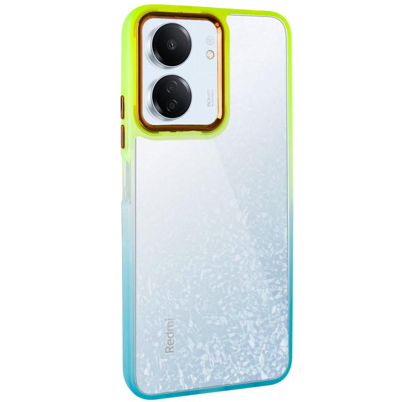 Противоударный Чехол TPU+PC Fresh sip series для Xiaomi Redmi 13C / Poco C65 Бирюзовый/Лимонный