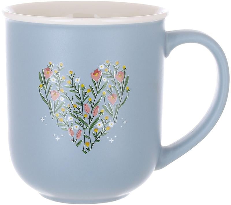 Чашка фарфоровая Heart 400 мл Голубой