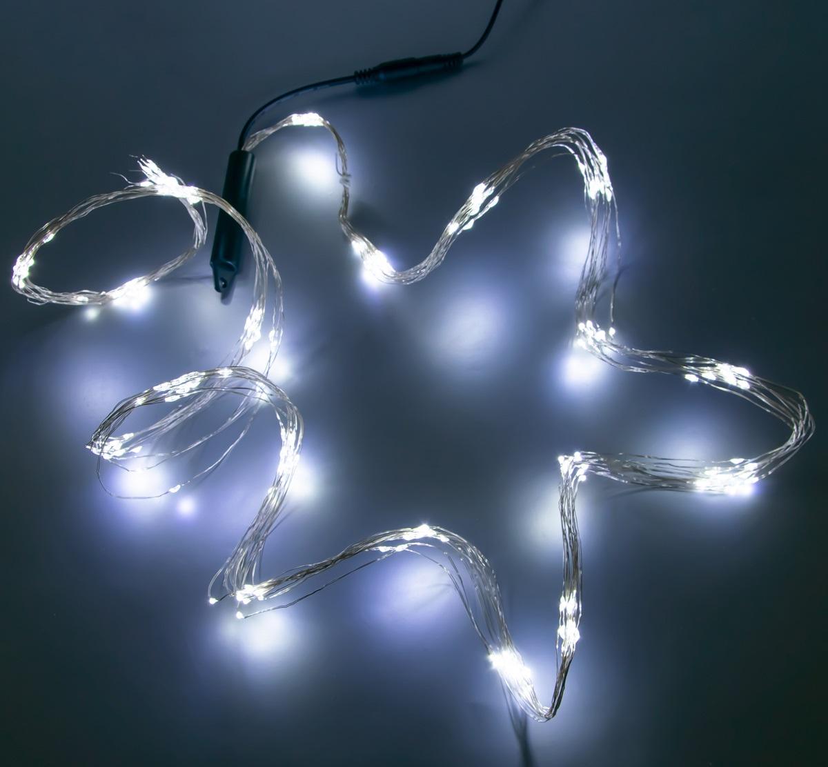 Гірлянда нитка Кінський хвіст 200 LED Холодний білий (30183-Нов)