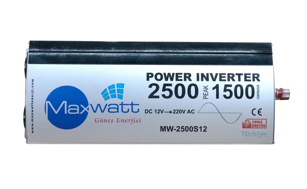 Преобразователь напряжения Maxwatt 12-220V 2500W с чистым синусом