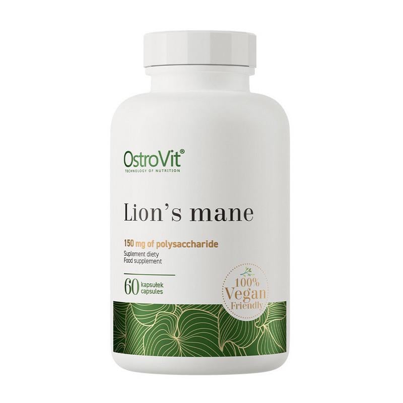 Їжовик гребінчастий OstroVit Lion's Mane Vege 600 мг 30% полісахаридів 60 капс.