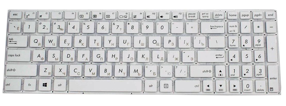 Клавиатура для ноутбука Asus R558/R558UQ матовая (0KNB0-610QRU00)