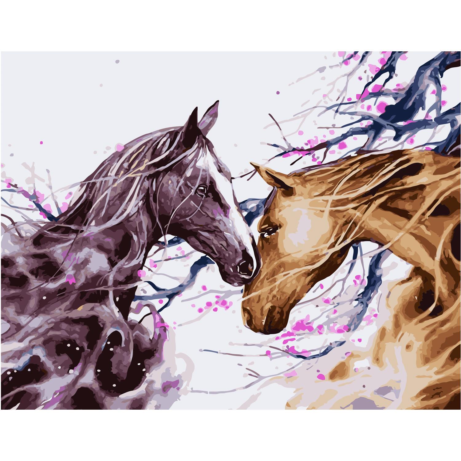 Картина за номерами Strateg Союз скакунів 40x50 см (VA-1129)