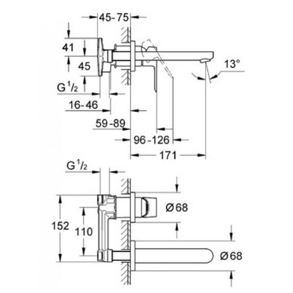 Змішувач для умивальника прихованого монтажу Grohe Bauloop (20289000) - фото 2 Змішувач для умивальника прихованого монтажу Grohe Bauloop (20289000) - фото 2