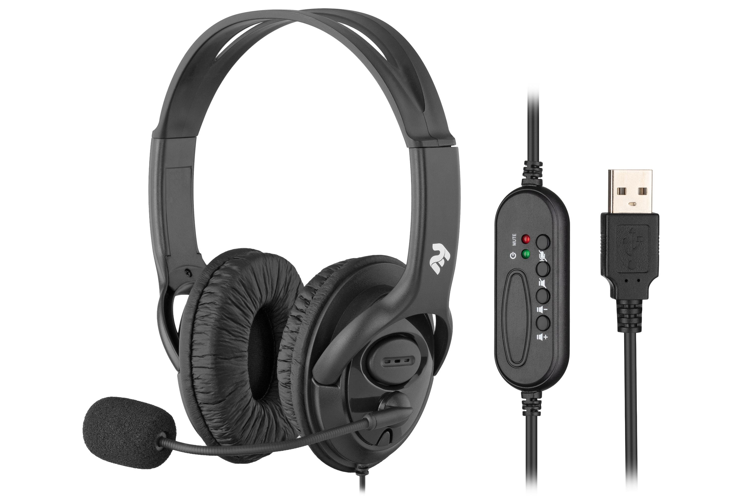 Гарнитура 2E Over-ear CH13 USB стерео с микрофоном проводная 2 м Черный (620699)