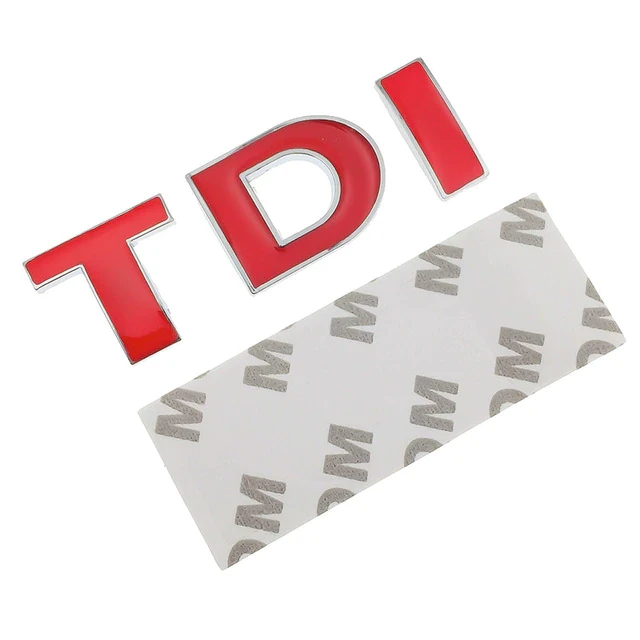 Эмблема надпись TDI на задней части Хром/Красный Volkswagen (1704227072)