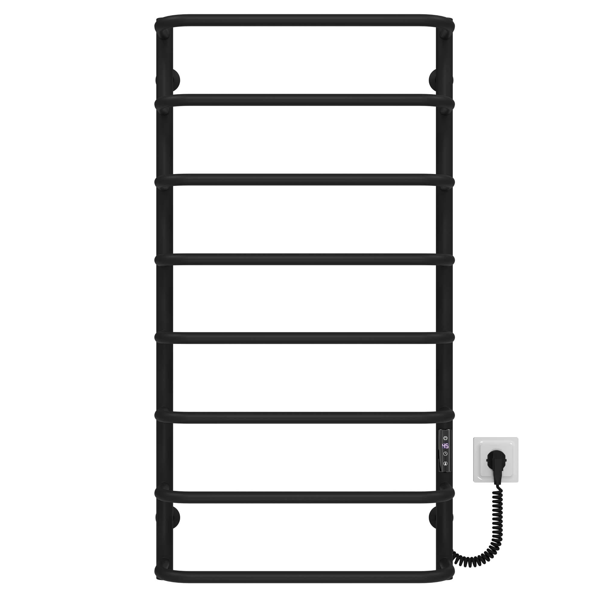 Полотенцесушитель электрический Deffi Стандарт П8 JD03 правое подключение нержавеющая сталь 500х1000 мм Черный (C.SS.100.50.8.E.B.R.1)