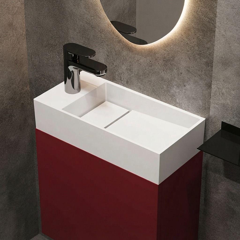 Умивальник накладний Miraggio Toni 450x220 прямокутний, білий, (змішувач зліва)