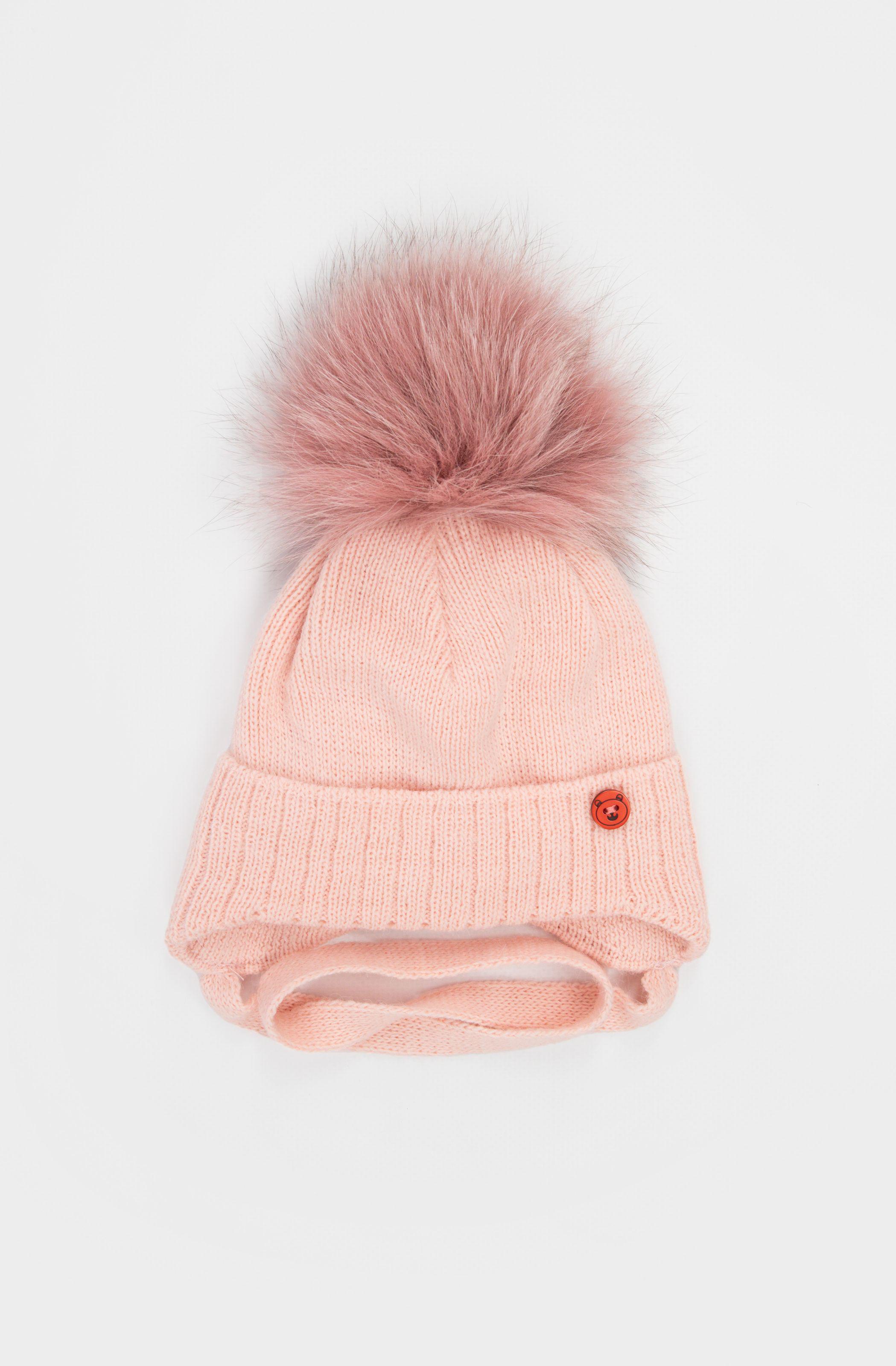 Шапка для девочки 34-36 см Персиковый (ЦБ-00234934)