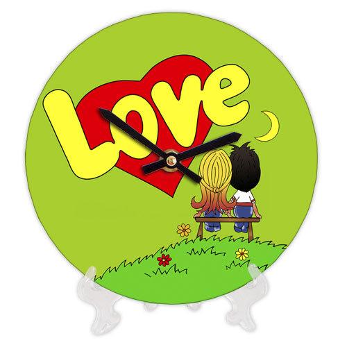 Часы настенные круглые Presentville Love 18 см Зеленый (CH18 P 17LV003)
