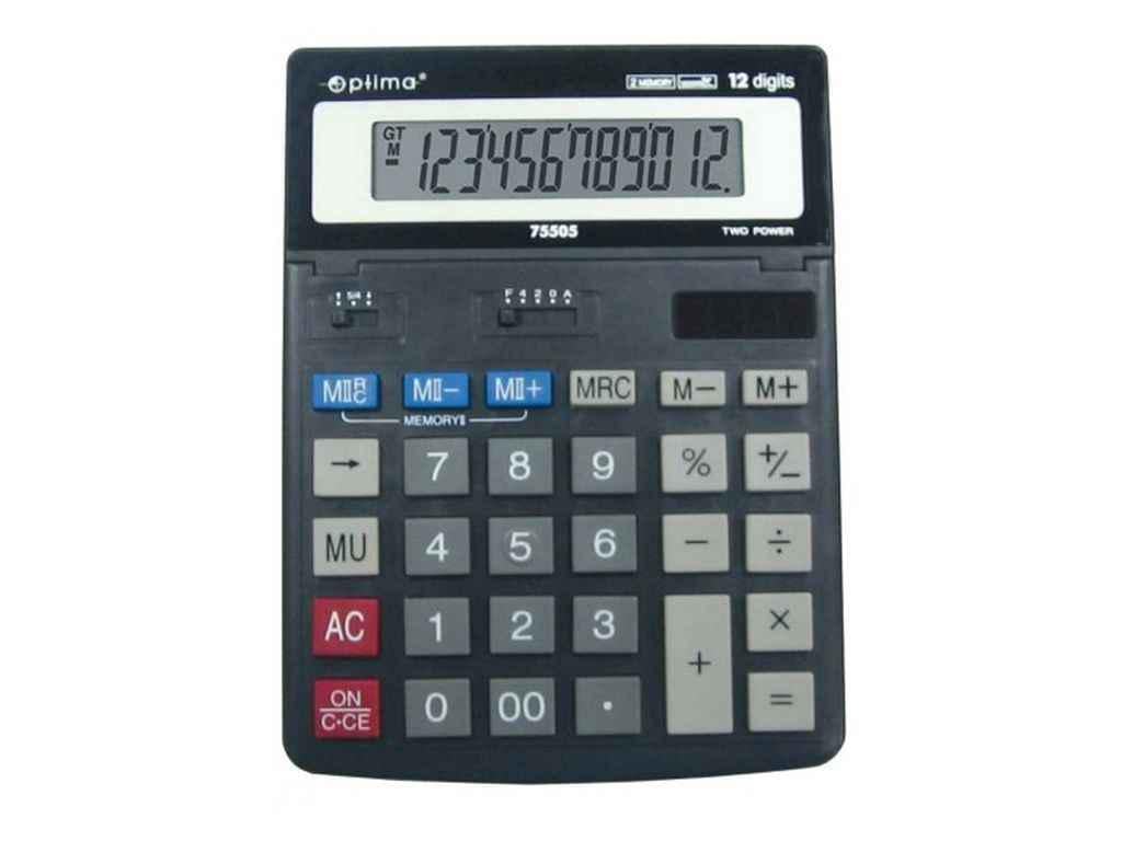 Калькулятор Optima O75505 настольный 12 разрядов (1052734) Калькулятор Optima O75505 настольный 12 разрядов (1052734)