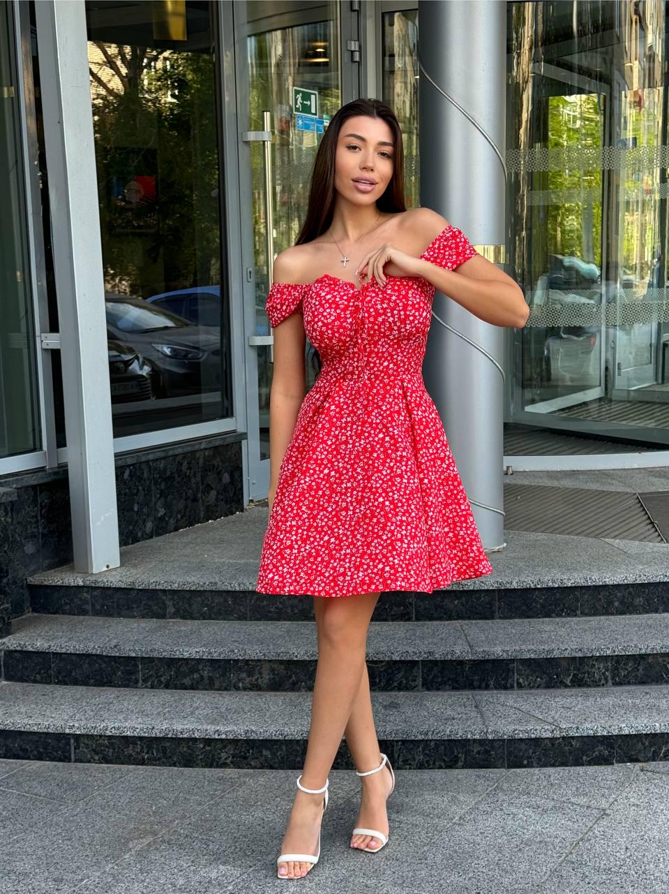 Платье женское софт р. 44 Красный (С1531-137/Н)