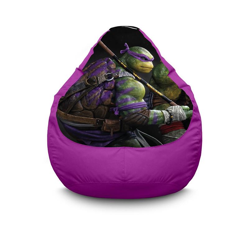 Крісло мішок Ninja Turtles Donatello Оксфорд XL 80х110 см Бузковий