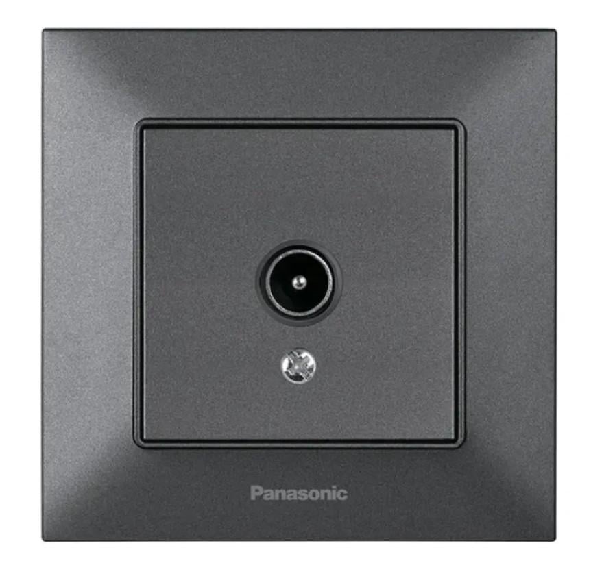 Розетка телевізійна Panasonic Arkedia Slim WNTC04512DG-UA Димчастий Розетка телевізійна Panasonic Arkedia Slim WNTC04512DG-UA Димчастий