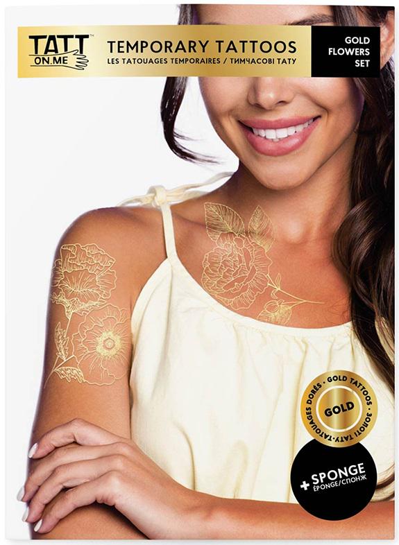 Временные тату TATTon.me Gold Flowers Set 2 шт. (TSGoldFlowers)