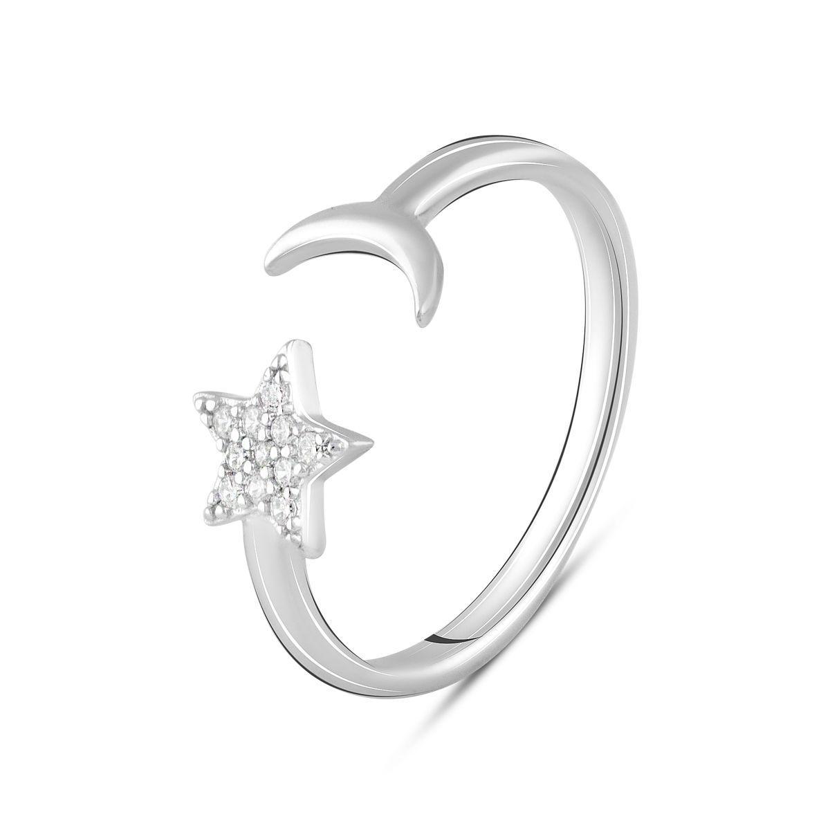 Кольцо серебряное Tiva с фианитами 1,91 г универсальный размер (2102786)