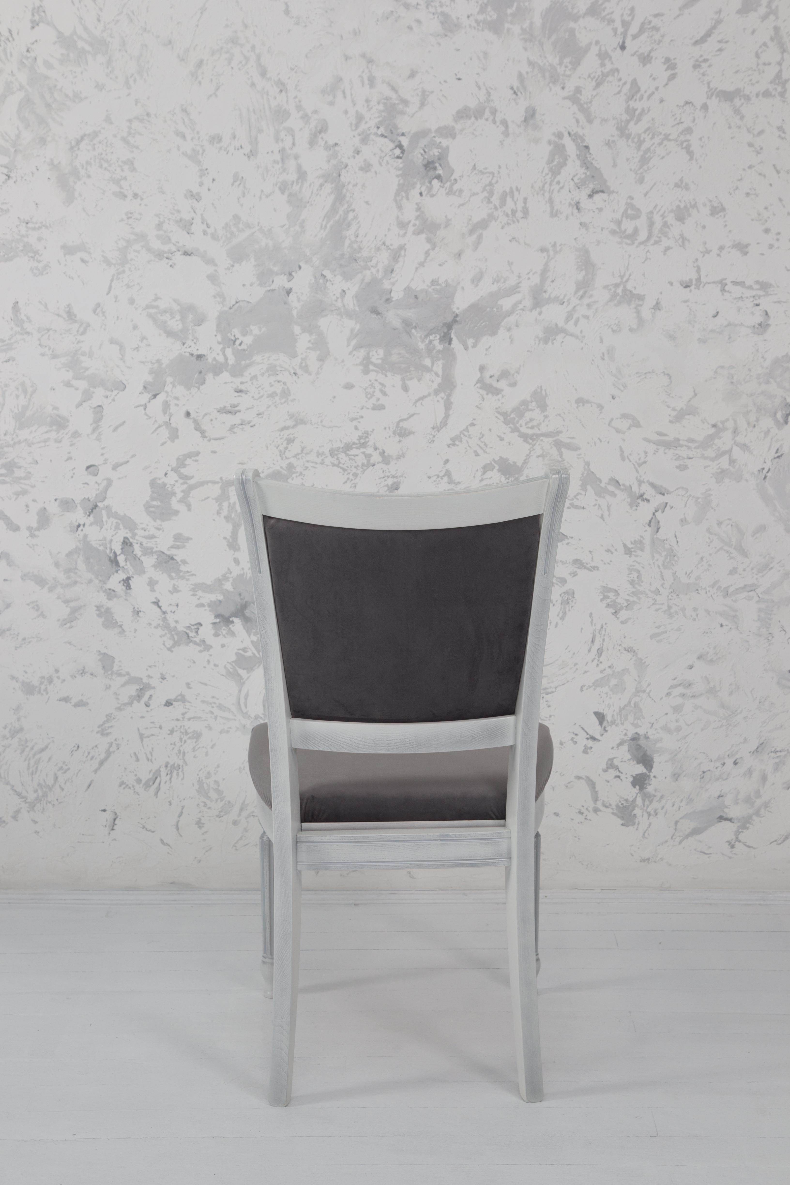 Стілець для кухні та вітальні Палермо Сицилія 480х960х420 мм Білий/Срібна патина (GAА0049905) - фото 4 Стілець для кухні та вітальні Палермо Сицилія 480х960х420 мм Білий/Срібна патина (GAА0049905) - фото 4