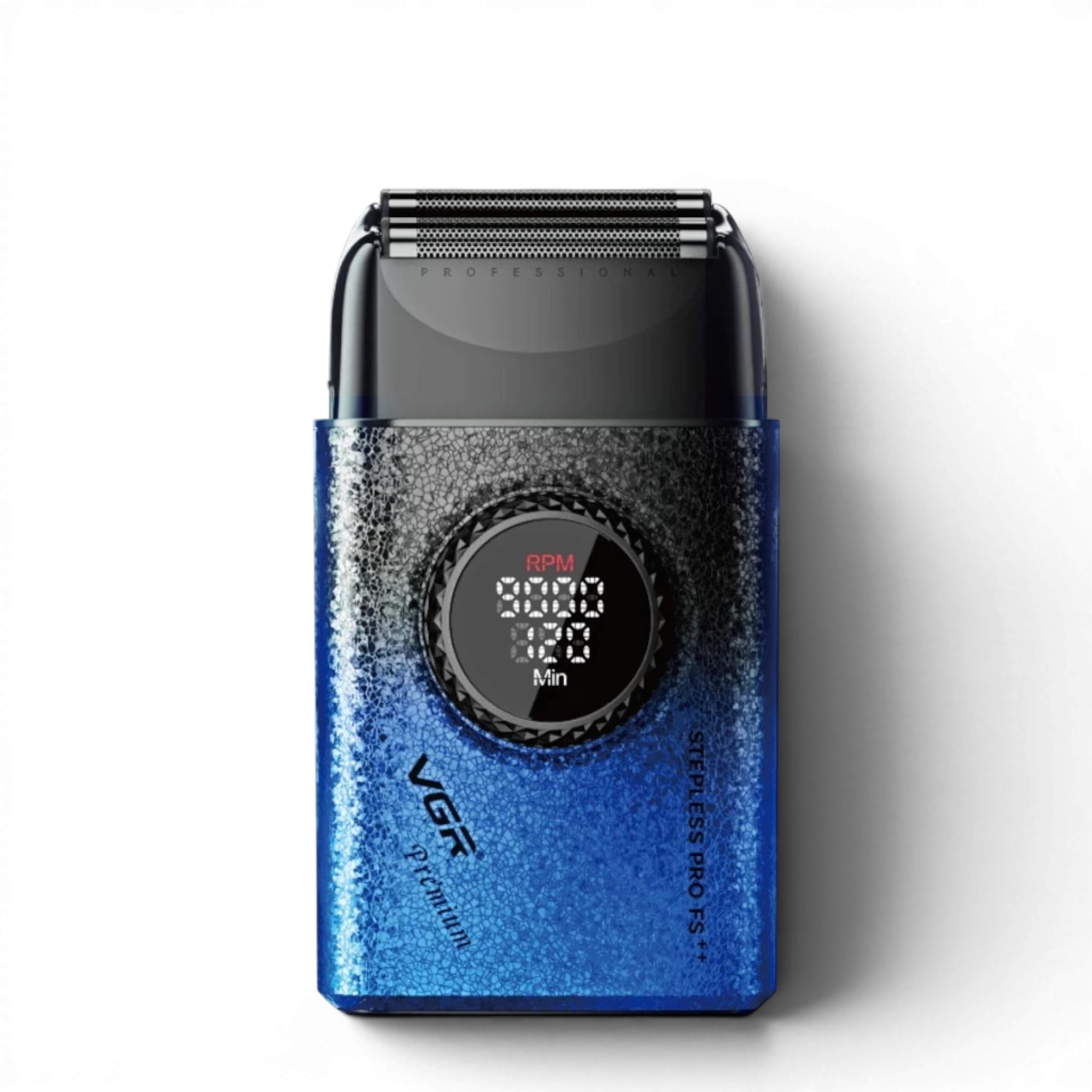 Електробритва VGR V-377 Blue титанові леза LED-дисплей регулювання потужності в металевому корпусі