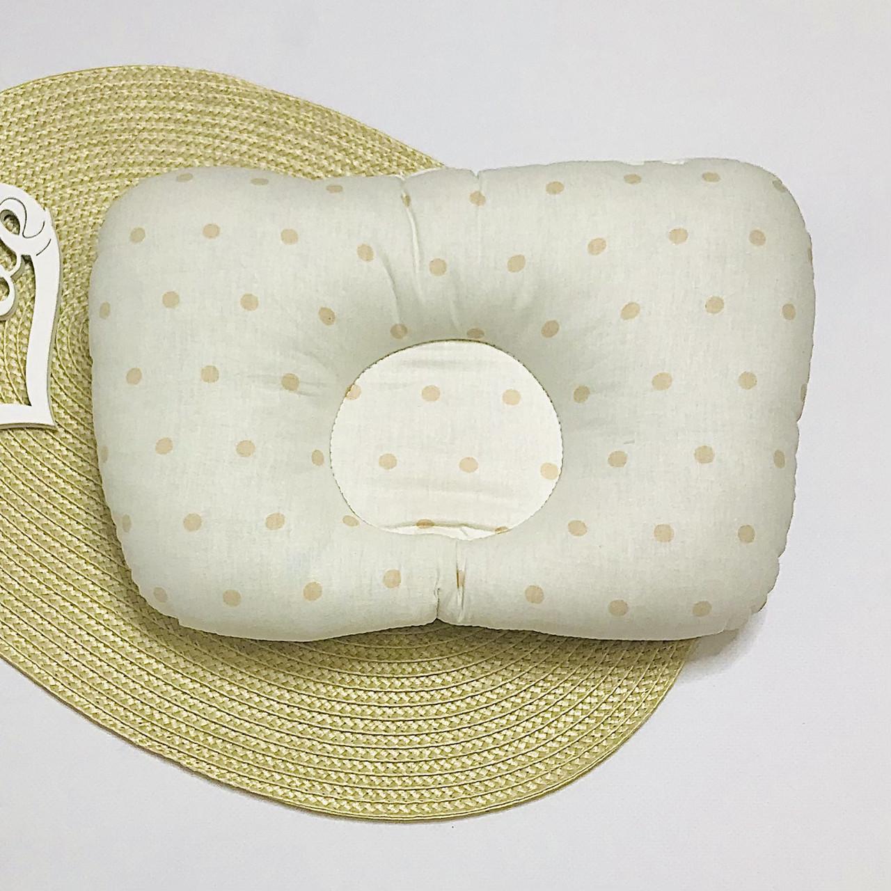 Подушка детская Penetka ортопедическая Бабочка горошек хлопок 32x22 см Бежевый (6472.32.22.186)