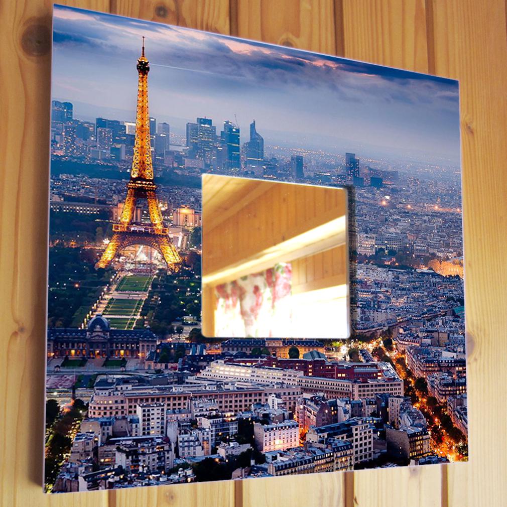 Зеркало декоративное Ночной Париж сверху 260х260 мм (M03035)