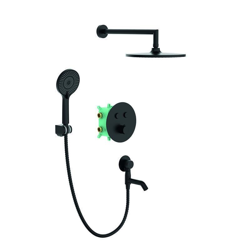 Душевая система встроенная с термостатом KOER KB-67012-05 Черный (KR4729)